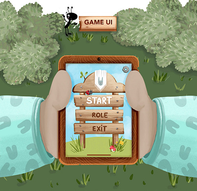 Game UI | Where is a gift? ant app book character design forest illustration print rabbit ui ux watercolor