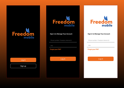 Freedom Login (Redesign) app ui