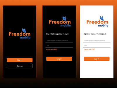 Freedom Login (Redesign) app ui