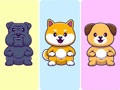 Cute Dog Sitting Cartoon animal branding cartoon character cute design dog flat graphic design illustration logo mascot pet puppy vector