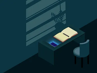 Study Room at Night interior