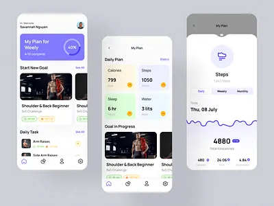 Fitness App Design android app designer app interface app ui design apps ui design cardio falconthought fitness fitness app gym gym app healthcare ios iphone mobile ui designer sport app ui ux weightloss workout