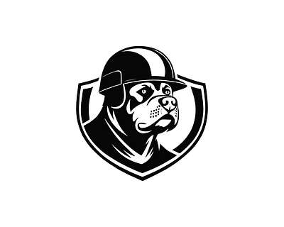 Rottweiler with Helmet logo branding design graphic design icon illustration logo typography ui ux vector