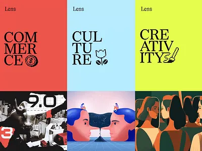 Lens: Social Marketing 3d animation brand marketing branding design graphic design illustration lens marketing motion graphics product design rogue studio social marketing typography ui ux web web design website