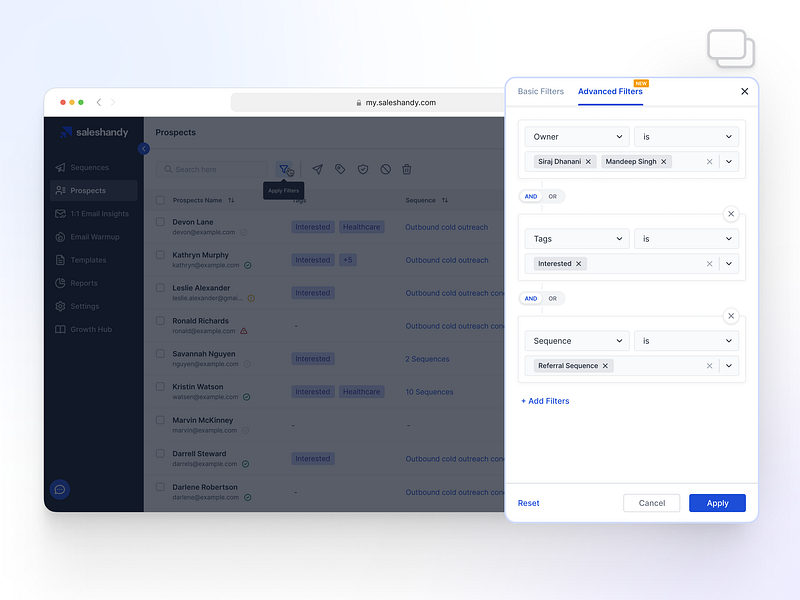 Advanced Filters advanced filters and b2b condition filter conditions filtering filters or product design prospect filters saas ui ui ux ux