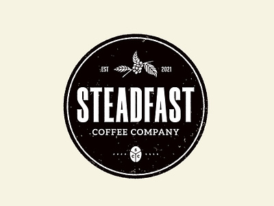 STEADFAST blackandwhite bold brand design brand identity branding bw classic classic logo coffee coffee bean coffee logo emblem emblem logo graphic design logo logos vector vintage vintage design vintage logo