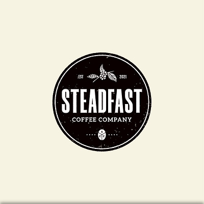 STEADFAST blackandwhite bold brand design brand identity branding bw classic classic logo coffee coffee bean coffee logo emblem emblem logo graphic design logo logos vector vintage vintage design vintage logo