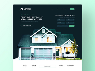 CARPE DIEM REAL ESTATE aryojj branding design logo real estate realestate ui user experience user interface userinterface ux