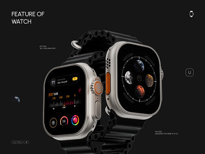 Design for Apple Watch Ultra airpod apple apple watch clock design health interaction memoji series 8 spotify stock time track tracker ui ultra user interface ux watch widget