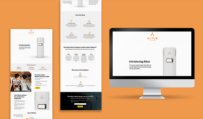 Altus Water Heater Landing Page figma landing page landing page design sales page ui unbounce