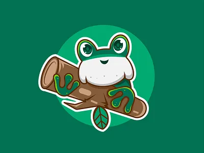 happy frog animal art branding cartoon design dribbbleillustration dribbbleinspiration frog graphic design green illustration illustrator inspiration logo mascot minimal procreat stickers vector vintage