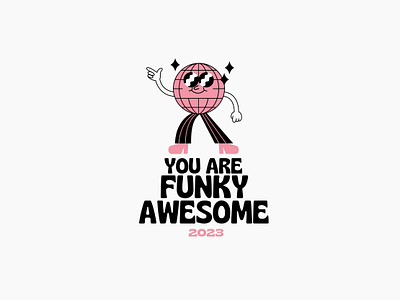 Monday Funky vibes awesome branding character design cute dance design digital art disco disconight fun funk funky humor illustration logo night pink vector