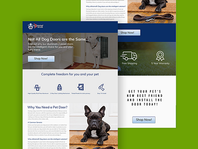 Xtreme Dog Door Landing Page branding design graphic design illustration landing page logo sales page ui unbounce vector