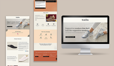 Taos Shoes Landing Page branding design graphic design illustration landing page logo sales page ui unbounce vector