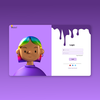 Login Page Ui Design adobe illustrator adobe xd brand branding color creative design figma graphic design illustration logo purple ui