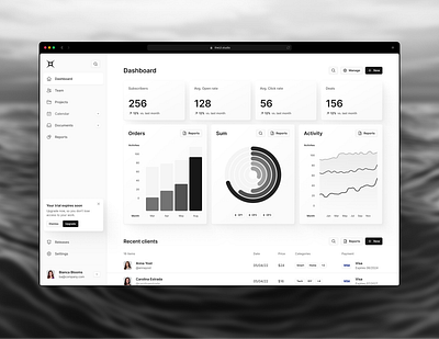 Elegant Dashboards for a Polished look 🎩 analysis chart components data design elegance figma graphs interface kit polished refinement saas sidebar stats table template ui web