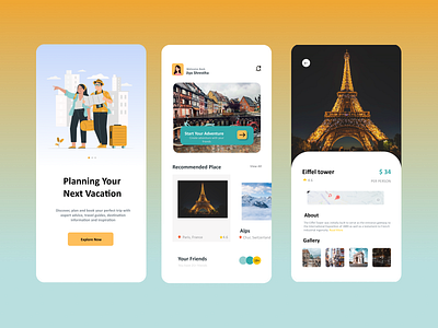 Travel App Design app design illustration ui ux