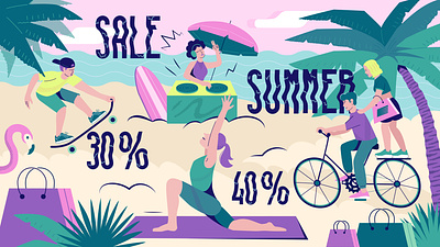 Sale in a youth clothing store app illustration clothing design flat illustration illustration summer ui vector vector illustration