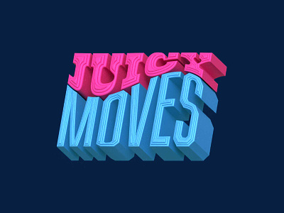 Juicy Moves 3d branding effects. illustration illustrator juicy moves the creative pain type vector