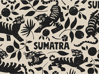 Coffee WIP branding coffee design illustration jungle packaging packaging design retro tiger typography vector