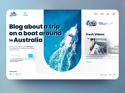 Travel Blog - Home Page blog hero section home page news travel ui ux web web design web site