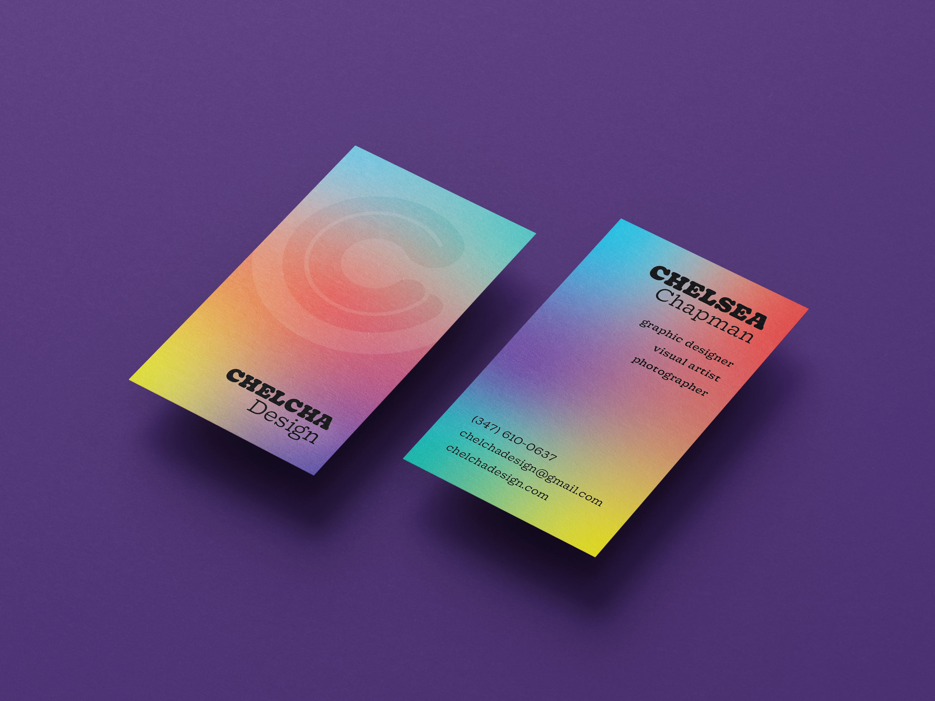 Chelcha Design Business Card // CHELCHA abstract adobe illustrator brand branding business card business card design design gradient graphic design illustrator logo logo design minimalist modern personal branding photoshop photoshop mockup vector
