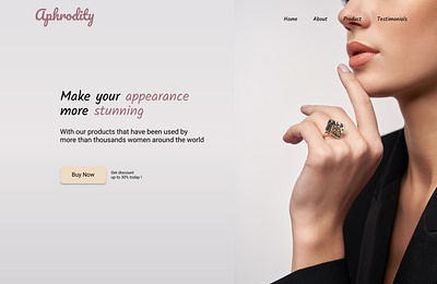 Jewelry Minimalist Landing Page design ui ux web