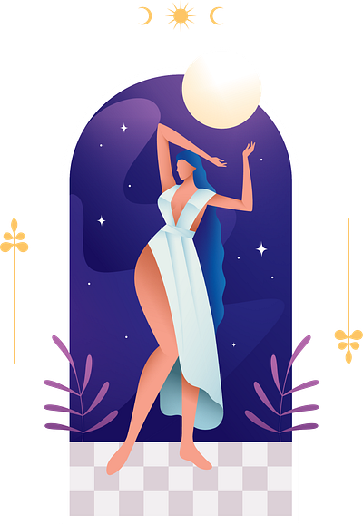 MOONLIGHT DANCER design graphic design illustration vector