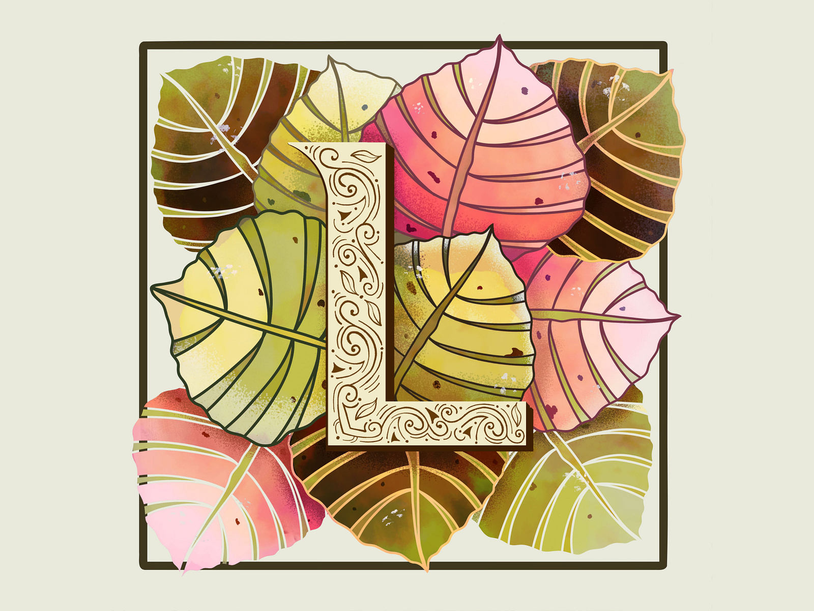“L” is for leaves by Kim Rene’ on Dribbble
