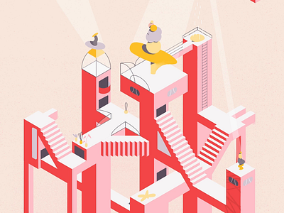 Isometric Stairs animation after effects illustration motion design motion graphics motiondesignschool