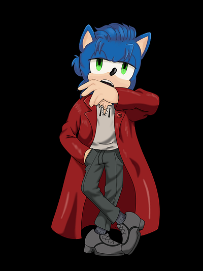 Sonic The Hedgehog as "Eren Yeager" from Attack On Titan anime artist attackontitan characterdesign characters design digitalartist digitaldrawing drawing redraw sonicthehedgehog