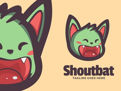 Shoutbat animal branding cute mascot design graphic design illustration logo vector