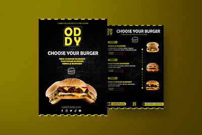 OddyFoods | BURGER MENU fastfooddesign fooddesign foodmenu graphic design morden