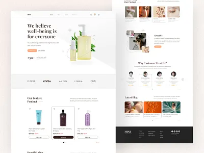 Skin Care Website Design app app ui beauty beauty product website branding clean ui design ecommerce graphic design home page landing page online store popular design product design shopify trendy ui ui uiux website design wocommerce