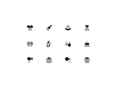 Cloth & Accessories Icons body shop brush bulk bulkicon bulkicons dress ear rings hair dryer hand bag hat icon icondesign iconlibrary iconpack icons iconset monocle purse sandals suit