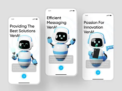 VenAI - AI Message Assistant ( Splash Screen ) ai ai app ai mobile app app design artificial intellegance message message app mobile mobile app mobile design onboarding screen robot smart app splash screen
