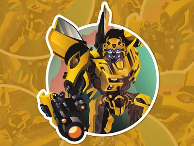 Bumblebee Sticker bumblebee illustration optimus prime robot sticker transformers