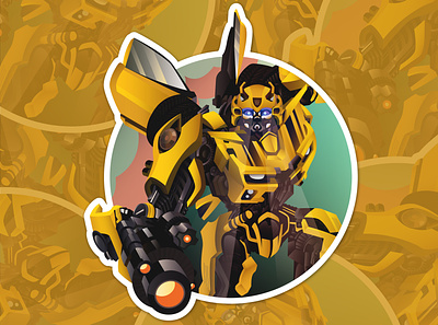 Bumblebee Sticker bumblebee illustration optimus prime robot sticker transformers