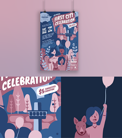 9th Annual First City Celebration Poster design event poster graphic design illustration poster poster design typography vector vector illustration