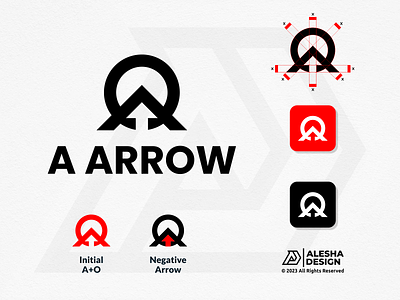 AO Arrow Logo Design. a abstract logo branding brandmark custom custom mark custom type geometric identity identity design letter lettering mark minimal logo monogram negative space o symbol type typography
