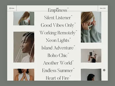 Infinite webGL slider with linked headings animation clean creative design hero section modern motion motion graphics portfolio premium slider template themeforest transition ui ux video web design website website design