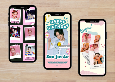 Template Desain Birthday Instagram Story branding canva canvatemplate design design graphic v graphic design instagram story k pop social media