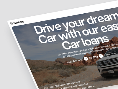 Ngutang - Landing Page car car loans catalogue credit credit score design financial hero invoice landing page loan loans money pay layter payment ui ux web web design webflow