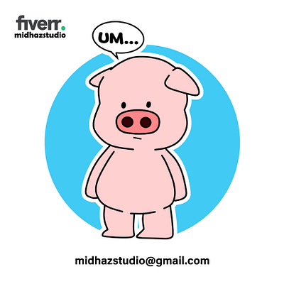 Pig Character Sticker cartoon cartoon vintage design graphic design illustration logo sticker vector