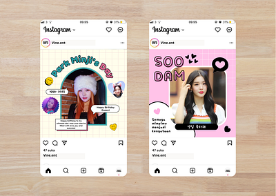 Template Desain Instagram Post Birthday K-pop Favorite branding canva canvatemplate design design graphic v designed graphic design instagram instagram post k pop korea selatan social media