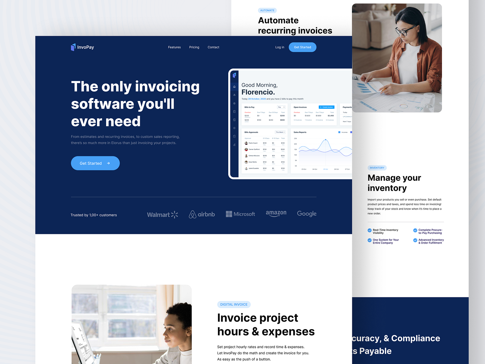 InvoPay Invoice - landing page by Shahin Srowar🚀 on Dribbble