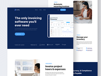 InvoPay Invoice - landing page invoice landing page payment payment app web application website