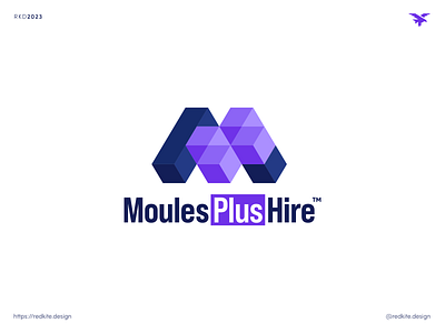 Moules Plus Hire Logo Design brand identity brand identity design branding construction letter m logo purple
