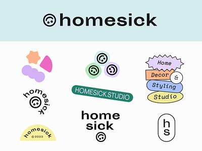 🙃 homesick.studio colorful branding interior design logo design nostalgia playful logo retro youthful brand