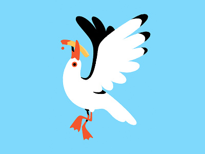 Seagull bird chip colourful design flat funny illustration illustrator seagull